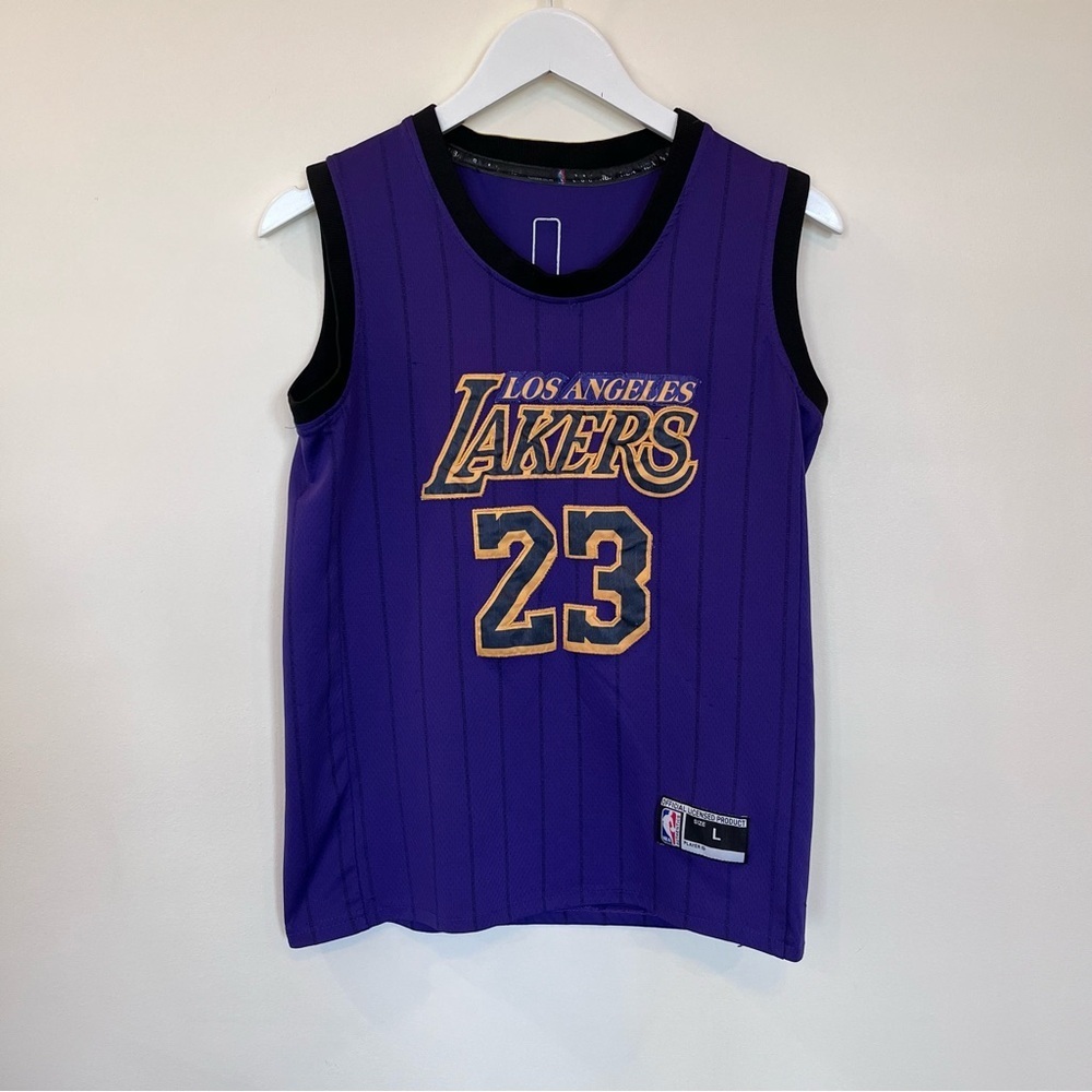 Nike Lebron James Jersey LA Lakers City Edition Nike Swingman Purple #23 Youth L